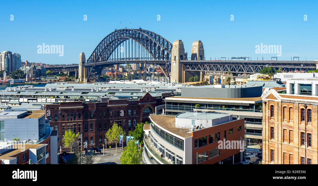 Sobborgo interno punto Mugnai, il Ponte del Porto di Sydney, Sydney NSW Australia. Foto Stock