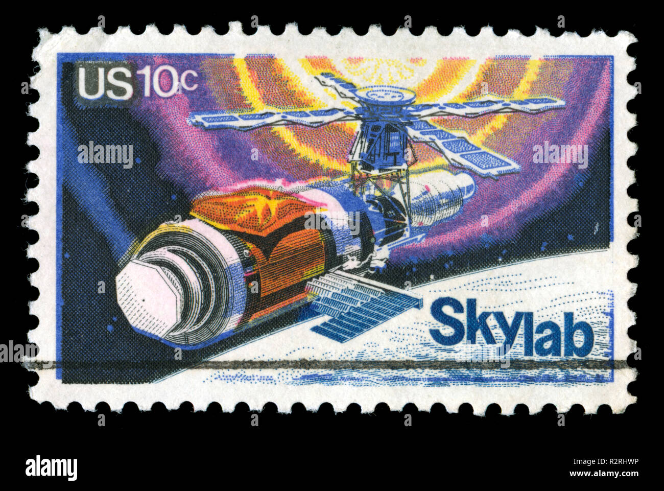 Con timbro postale timbro da Stati Uniti d'America (USA) nel Skylab problema del 1974 Foto Stock