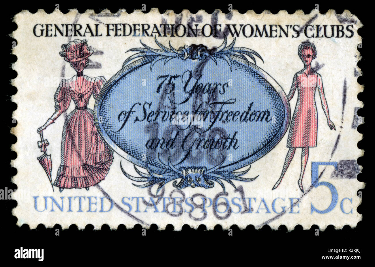 Con timbro postale timbro da Stati Uniti d'America (USA) nella generale della Federazione delle Donne del club problema serie emesse nel 1966 Foto Stock