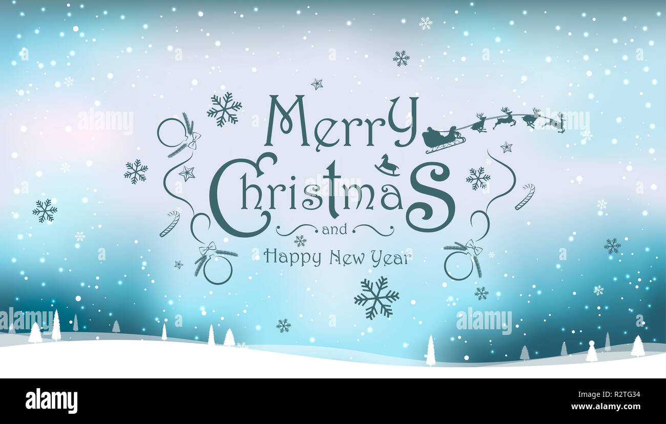 Buon Natale e felice anno nuovo concetto sfondo inverno modello disegno vettoriale Foto Stock
