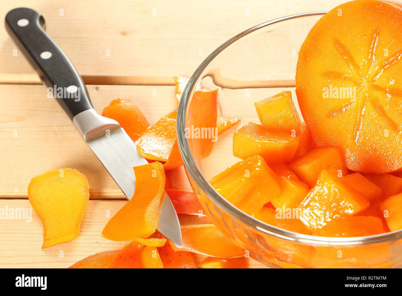 Mature frutta persimmon Foto Stock