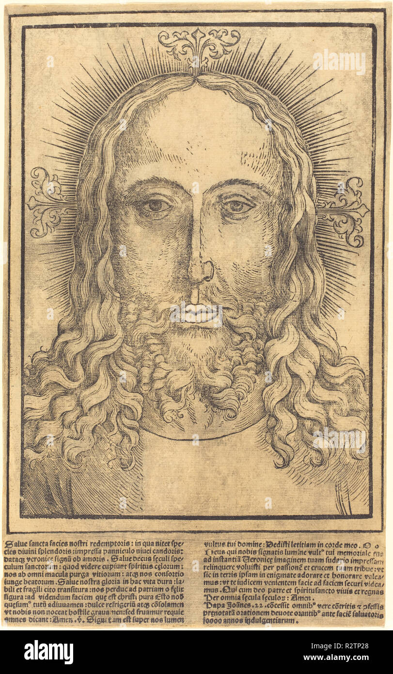 La testa di Cristo. Data: probabilmente 1500/1510. Medium: xilografia. Museo: National Gallery of Art di Washington DC. Autore: tedesco del XV secolo. Foto Stock