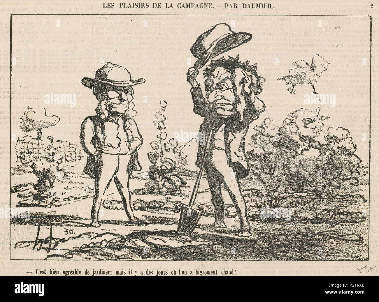 C'est bien agréable de jardiner. Datazione: XIX secolo. Medium: litografia. Museo: National Gallery of Art di Washington DC. Autore: Honoré Daumier. Foto Stock