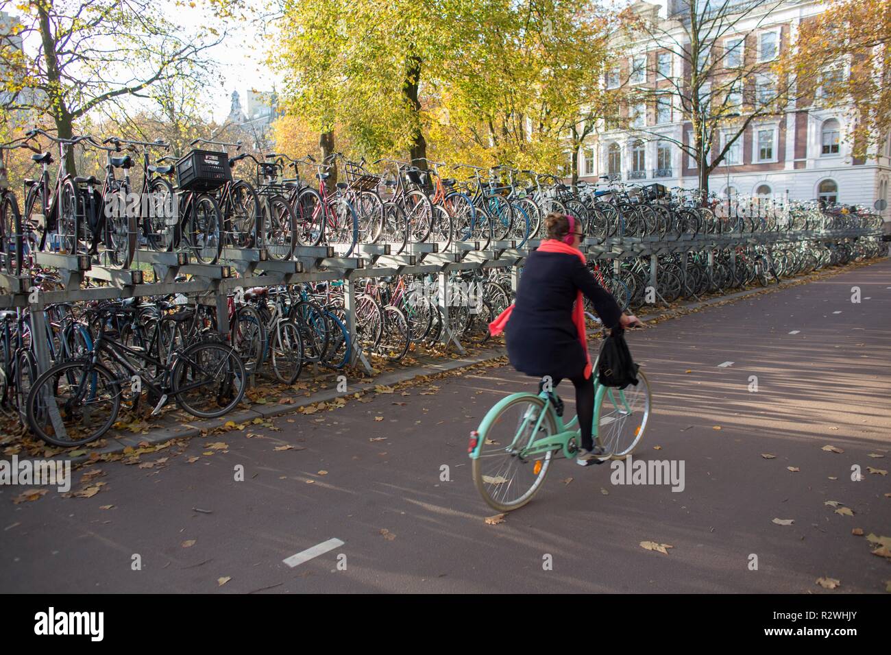 Il parcheggio per le bici garage Stazione Centrale di Utrecht. Foto Stock