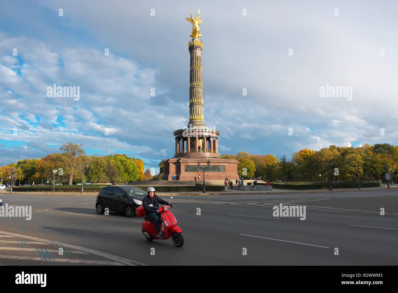 Berlino, Germania - la storica vittoria colonna prussiano che celebra le vittorie militari nel XIX secolo Foto Stock