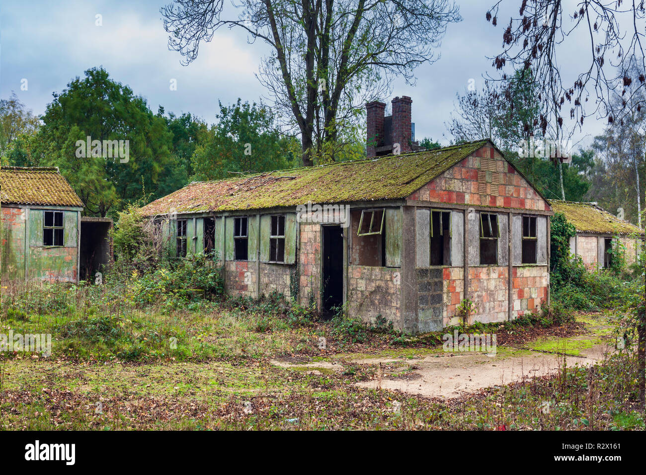 La II guerra mondiale il carcere di capanne di guerra, camp 116 dal 1940. Hatfield Heath, Essex, Inghilterra. Foto Stock