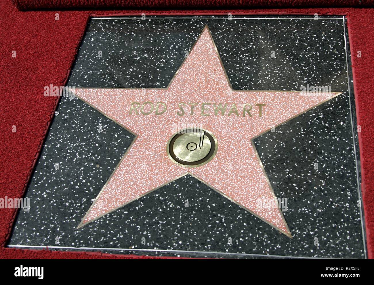 ROD STEWART la stella di Hollywood Walk of Fame 11 Ottobre 2005 Foto Stock