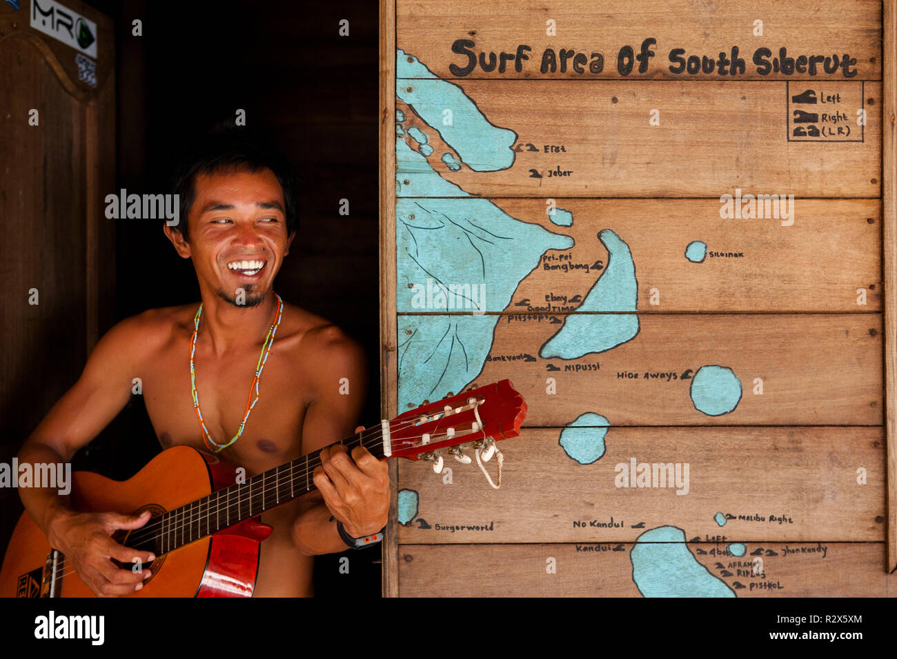 Appesi alle Bintang Surf Camp in Sud Siberut, Indonesia. Foto Stock
