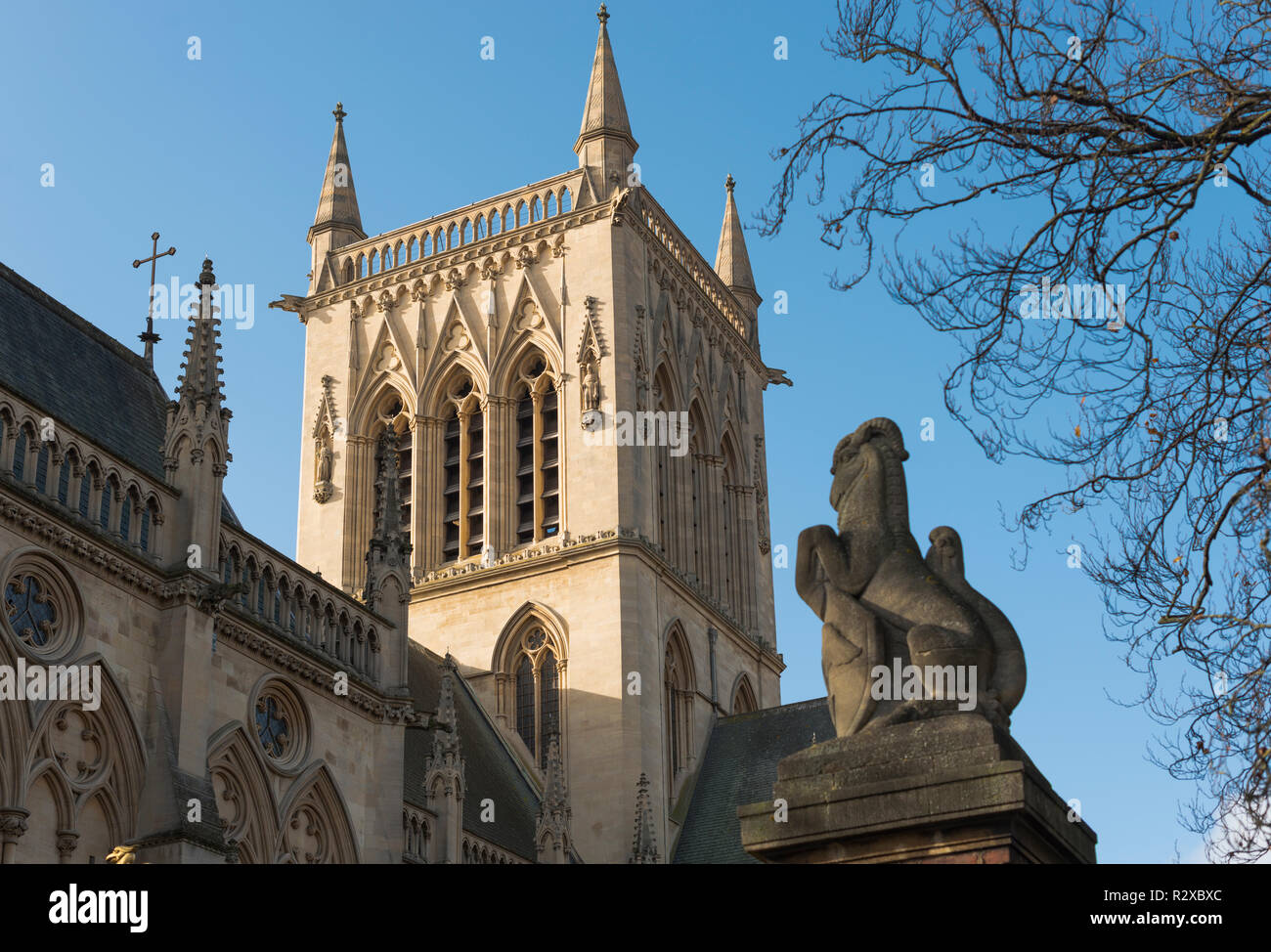 St Johns College e la cappella, Università di Cambridge, Inghilterra. Foto Stock