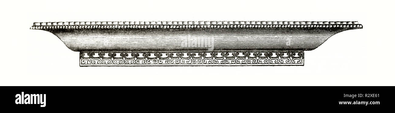 Vecchio incisi riproduzione di un piatto d'oro trovati nel villaggio di Gourdon. Da autore non identificato, publ. su Magasin pittoresco, Parigi, 1846 Foto Stock Vecchio incisi riproduzione di un piatto d'oro trovati nel villaggio di Gourdon. Da autore non identificato, publ. su Magasin pittoresco, Parigi, 1846 Foto Stock