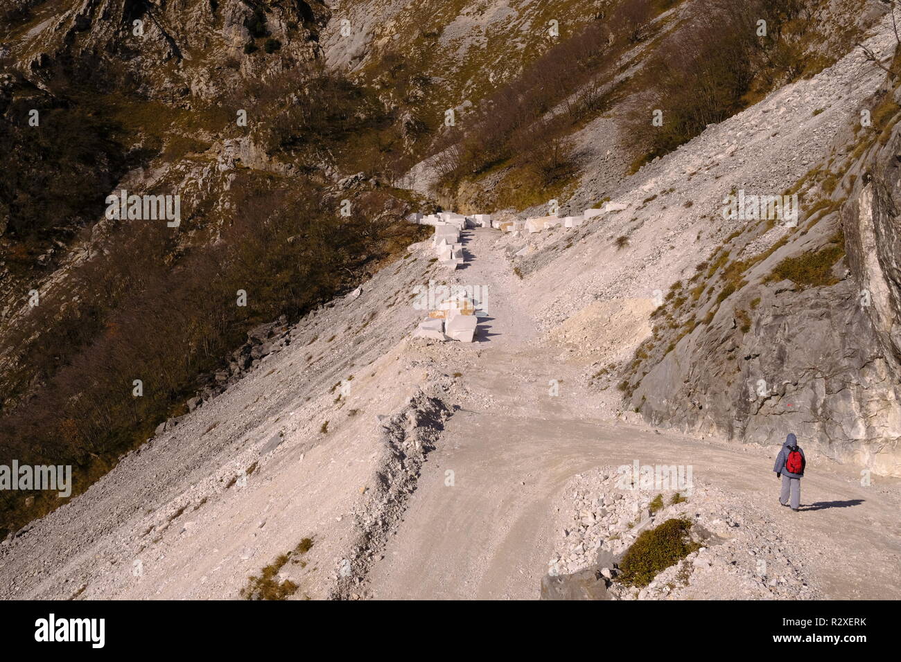 Scollegato: escursionismo sul Monte Altissimo, Toscana (Italia). Foto Stock