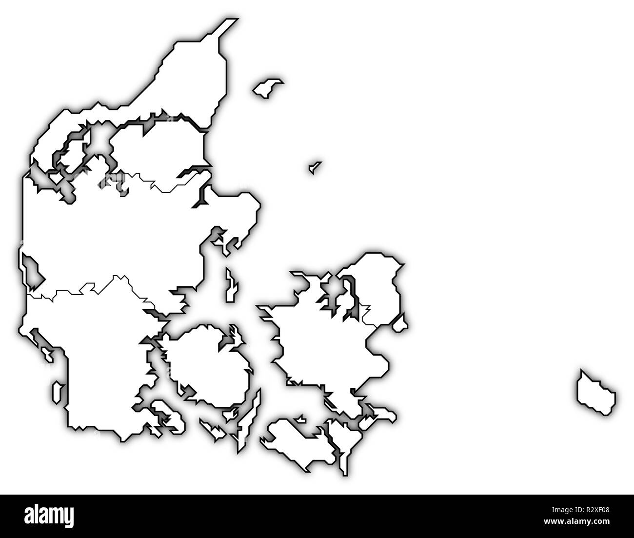 Mappa di danmark Foto Stock