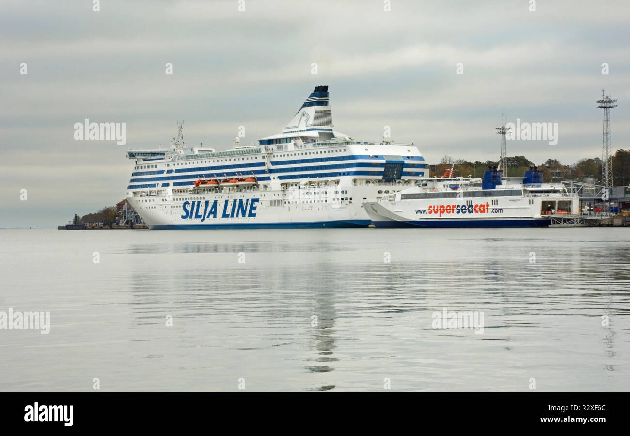 Linea Silja terminale in Helsinki. Finlandia Foto Stock