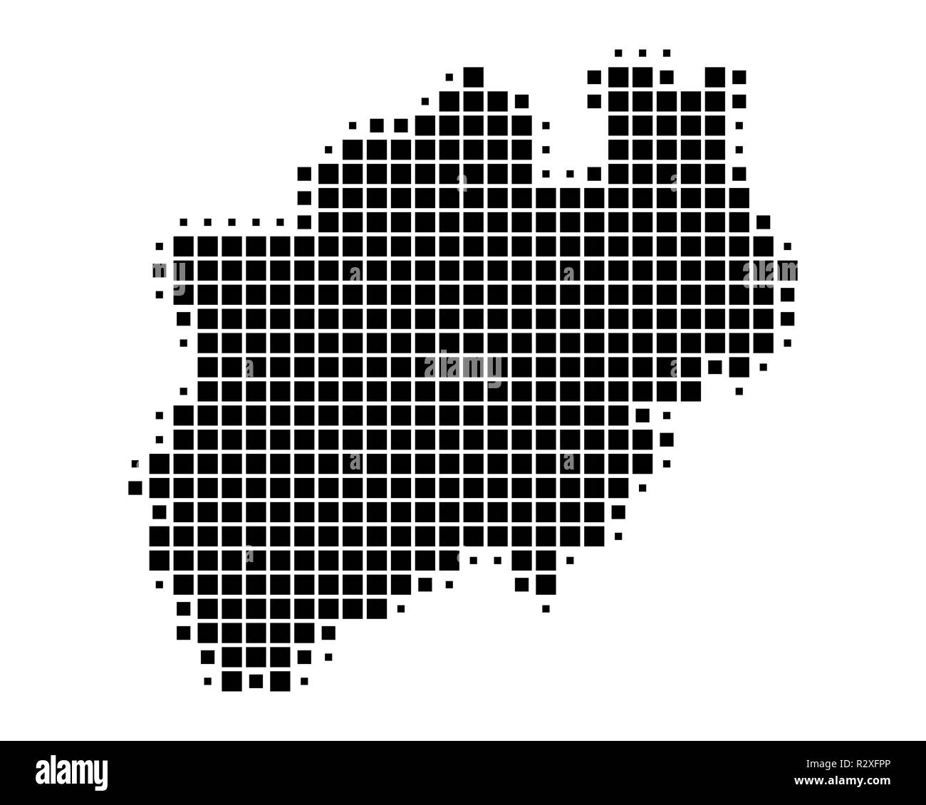 Mappa della Renania del nord-Westfalia Foto Stock