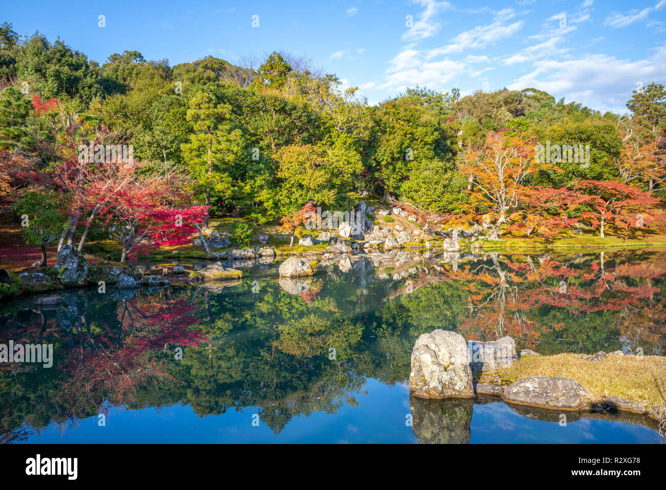 Teien Sogenchi nel tempio di Tenryuji, arashiyama, Kyoto Foto Stock