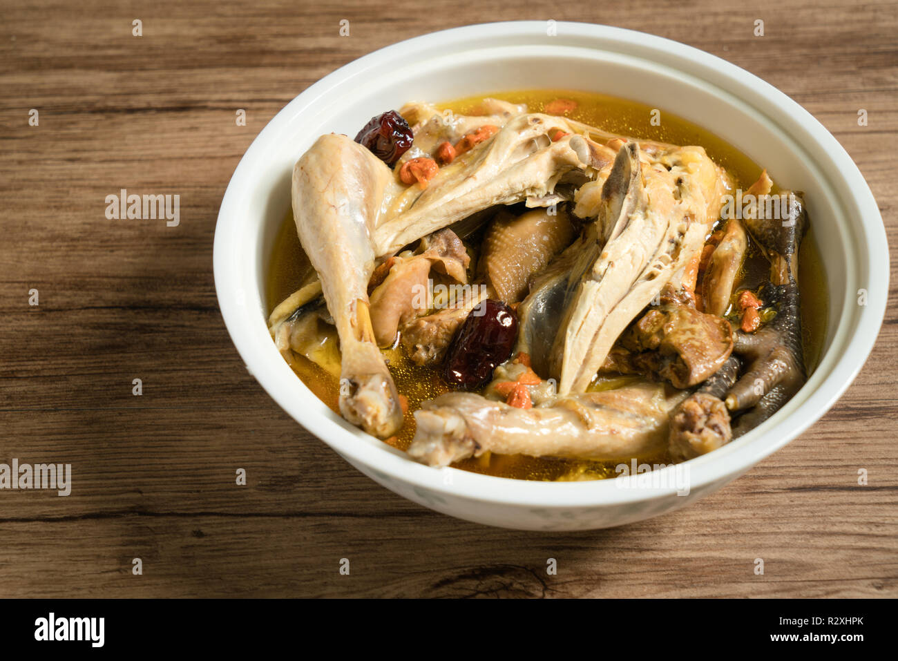 Cibi fatti in casa, la zuppa di pollo Foto Stock