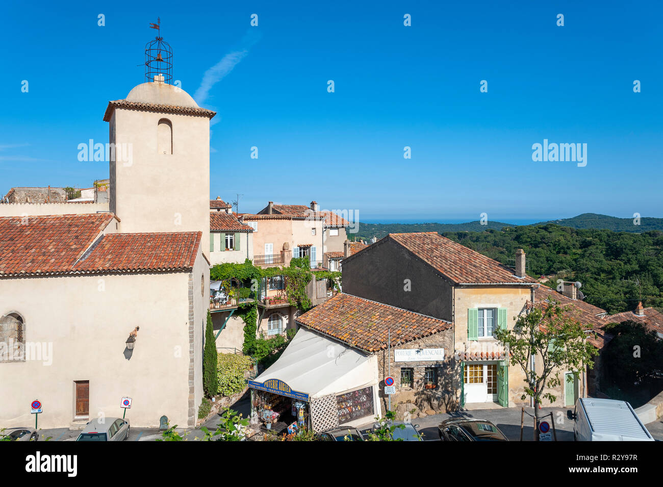 Chiesa di Notre-dame, Ramatuelle, Var, Provence-Alpes-Côte d'Azur, in Francia, in Europa Foto Stock
