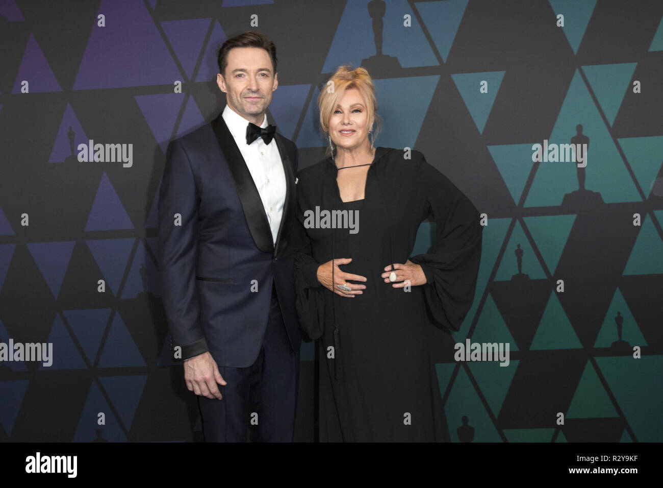 Hugh Jackman e Deborra-lee Furness frequentare l'Accademia 2018 Governatori annuale Premi di Ray Dolby sala da ballo a Hollywood & Highland Center a Hollywood, CA, domenica 18 novembre, 2018. Foto Stock