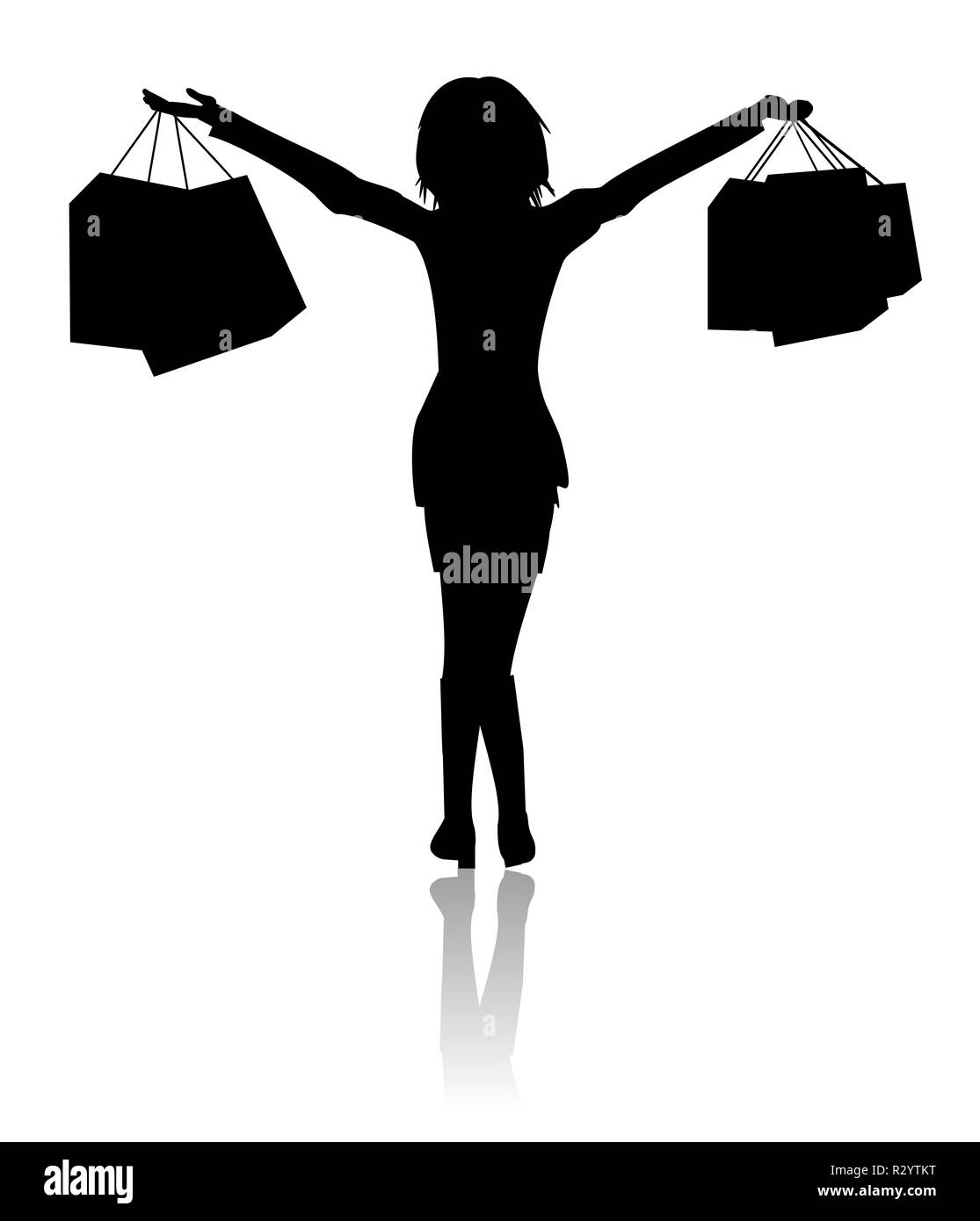 Donna felice con i sacchetti - shopping Foto Stock