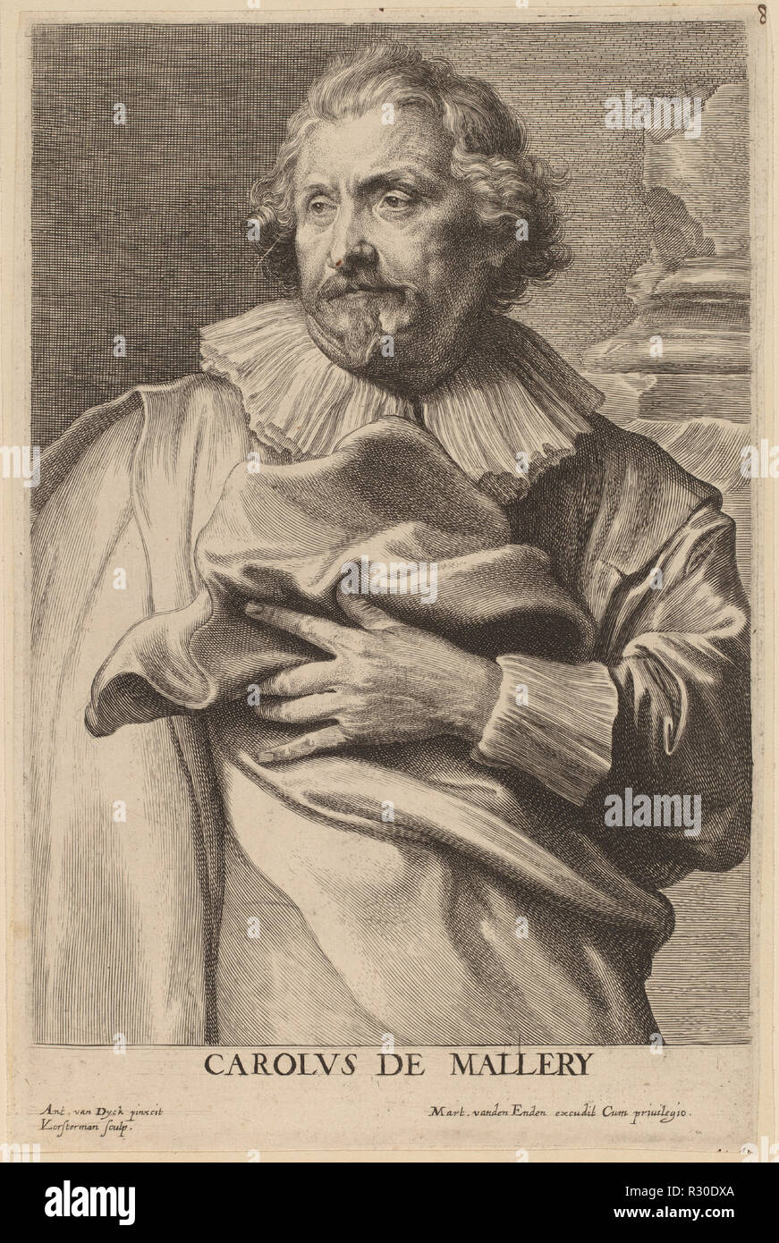 Karel de Mallery. Data: probabilmente 1626/1641. Medium: incisione. Museo: National Gallery of Art di Washington DC. Autore: Lucas Emil Vorsterman dopo Sir Anthony van Dyck. Foto Stock