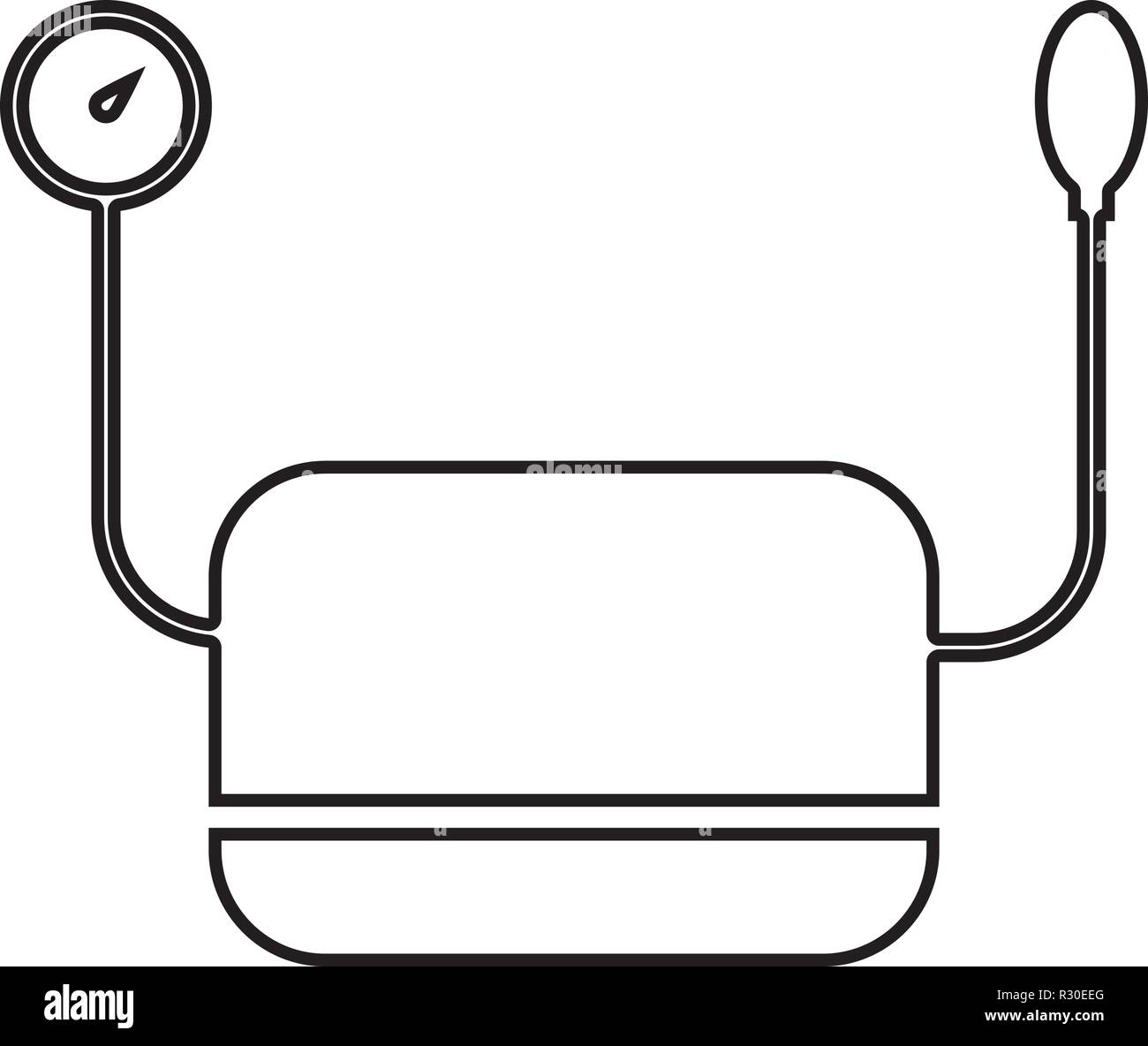 Apparecchio di misurazione della pressione dispositivo medico per la misurazione della pressione sanguigna tonometro di impulso strumento medicale icona colore nero vettore I flat Illustrazione Vettoriale