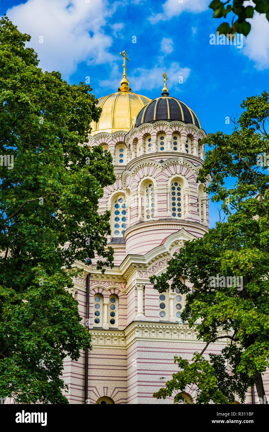 La Natività di Cristo Cattedrale Ortodossa. Riga, Lettonia, Paesi baltici, Europa. Foto Stock