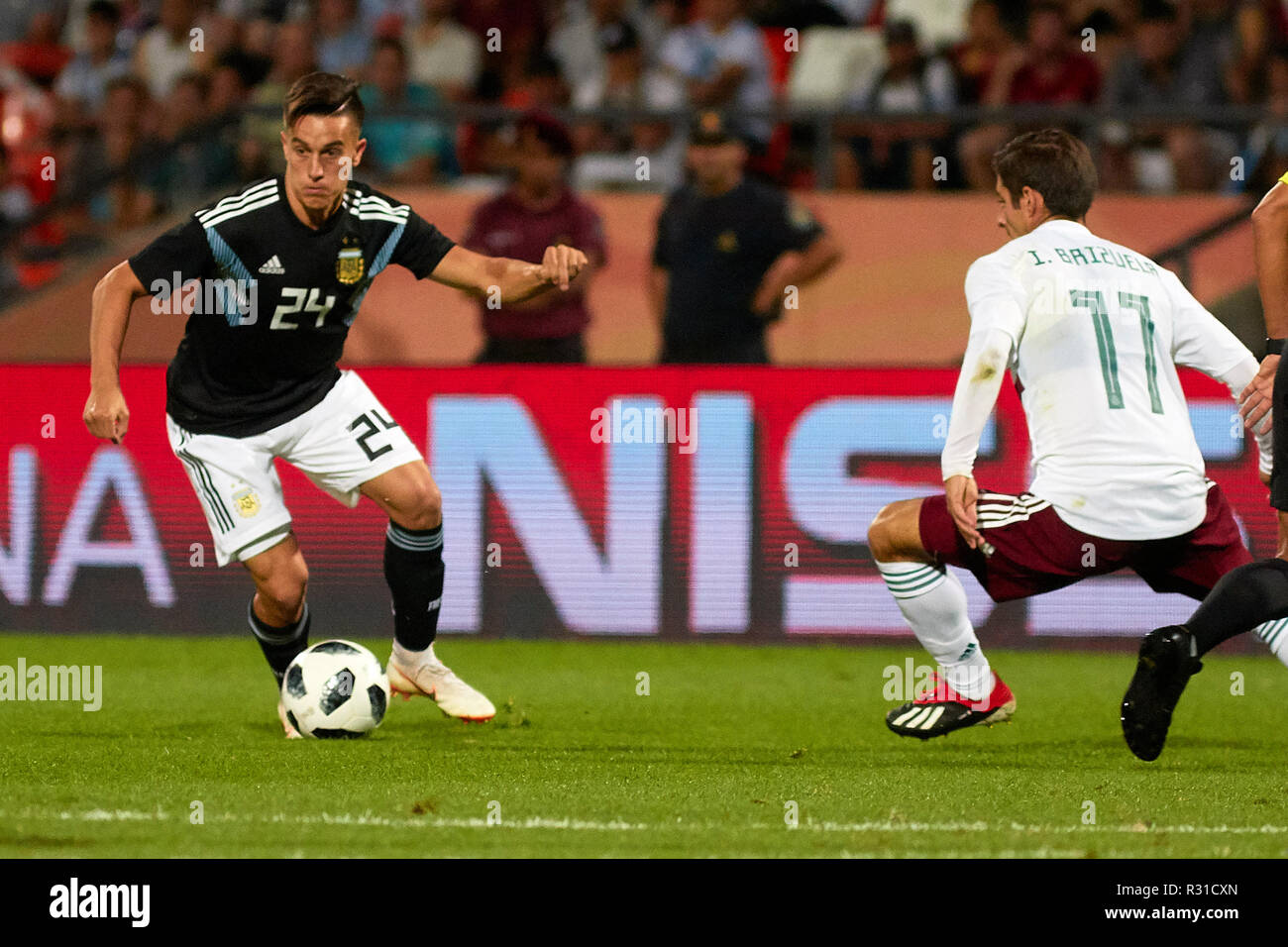 Mendoza, Argentina. Xx Nov 2018. Argentina vs México, amichevole partita di calcio tra entrambi selezionati, Malvinas Argentinas Stadium di Mendoza Credito: Alexis Lloret/Alamy Live News Foto Stock