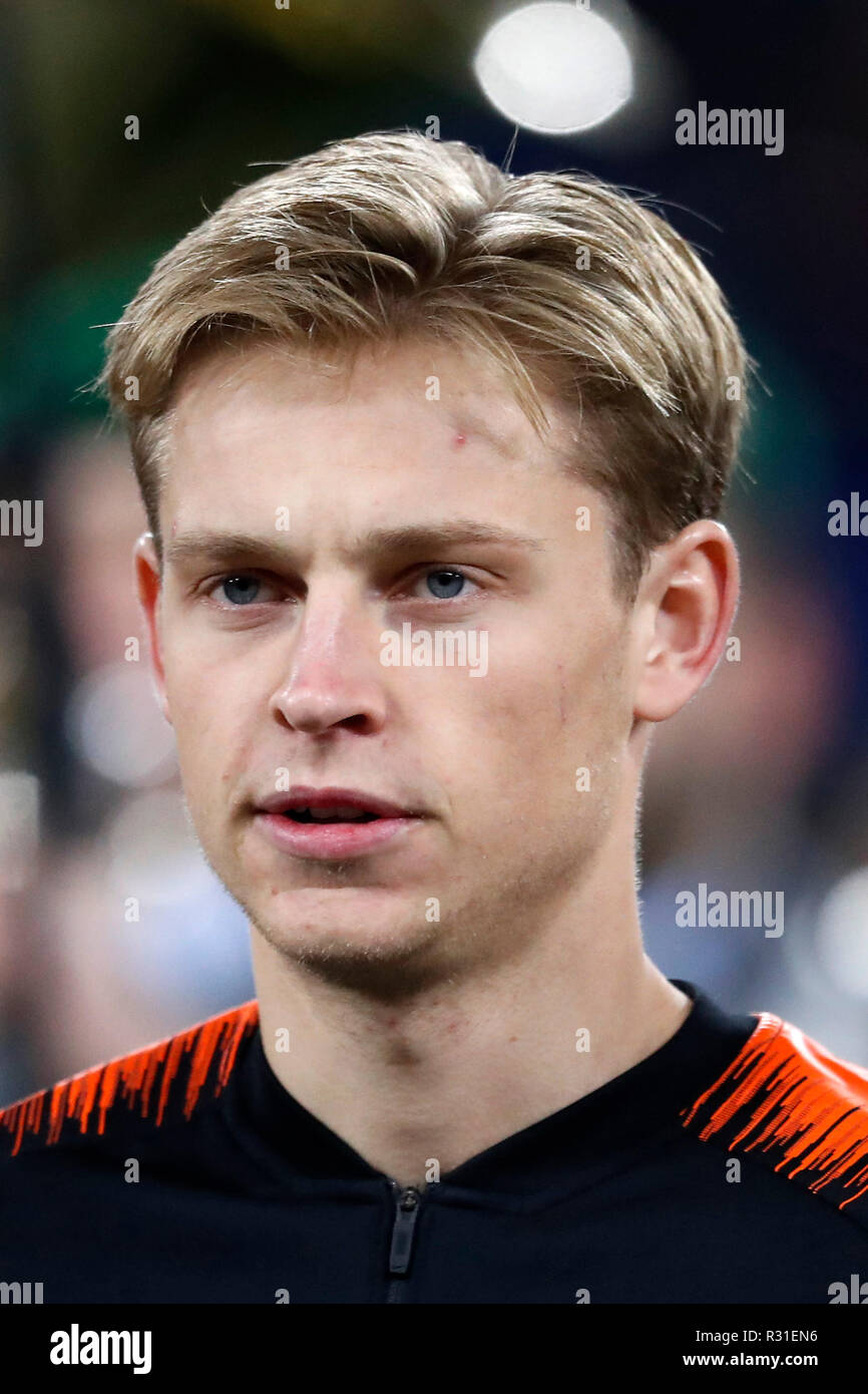 Gelsenkirchen (Germania). Xix Nov 2018., calcio, stagione 2018 / 2019, Paesi Bassi player Frenkie de Jong prima le Nazioni League Germania - Paesi Bassi (2-2) . Credito: Pro scatti/Alamy Live News Foto Stock