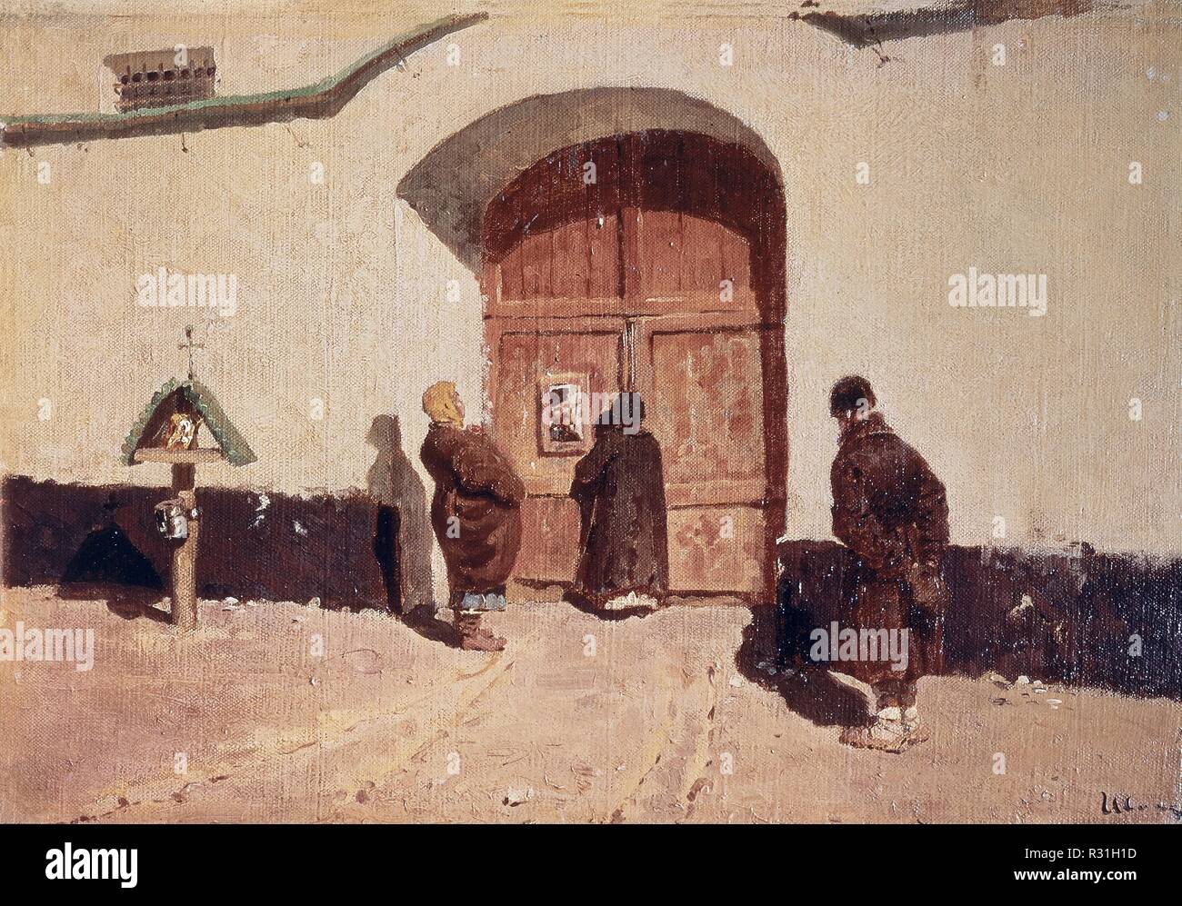 PUERTA DE LA CARCEL - SIGLO XIX. Autore: IVANOV, Sergey. Posizione: la Galleria Tretyakov. MOSKAU. La RUSSIA. Foto Stock