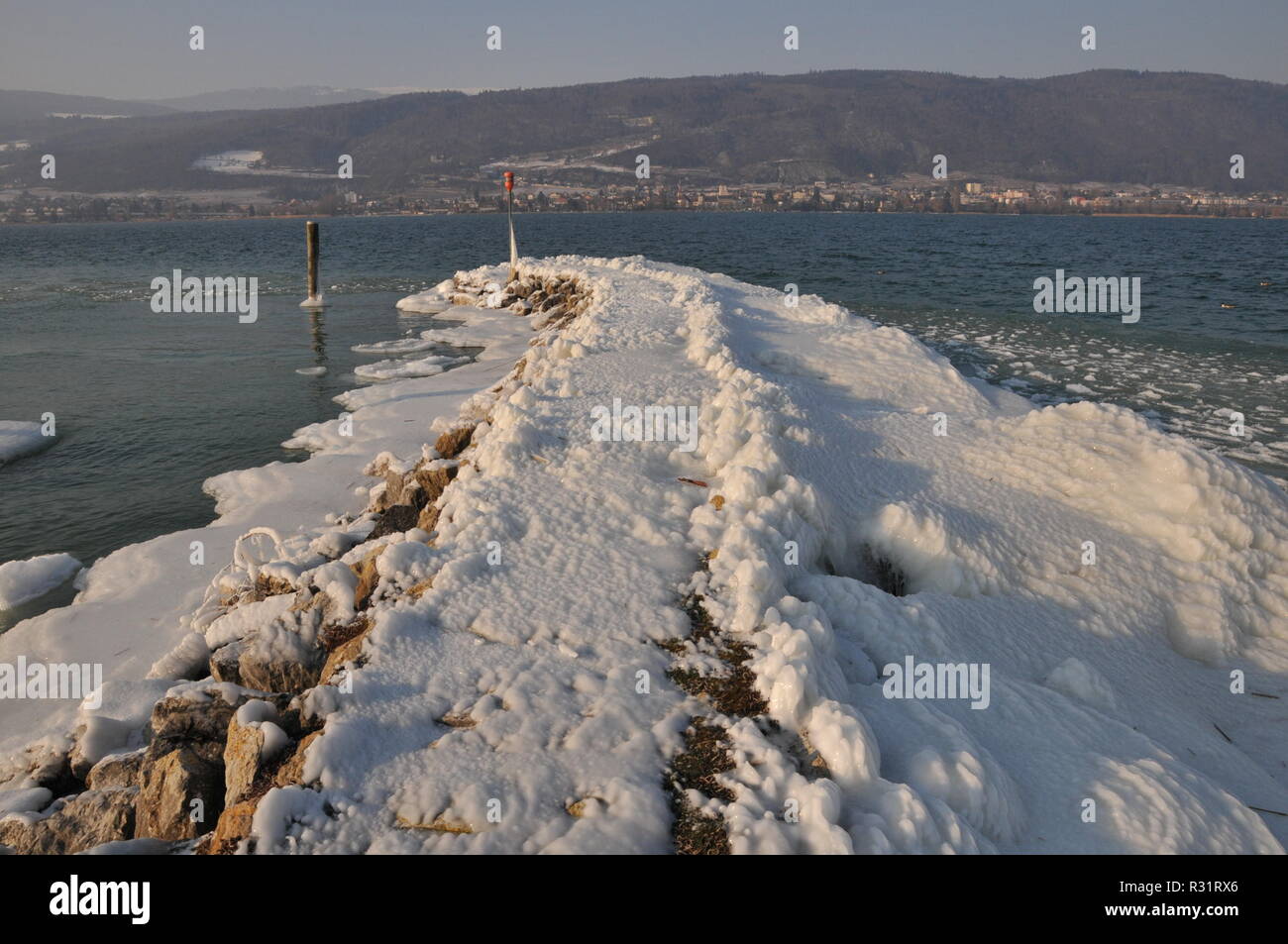 La congelati quay wall Foto Stock