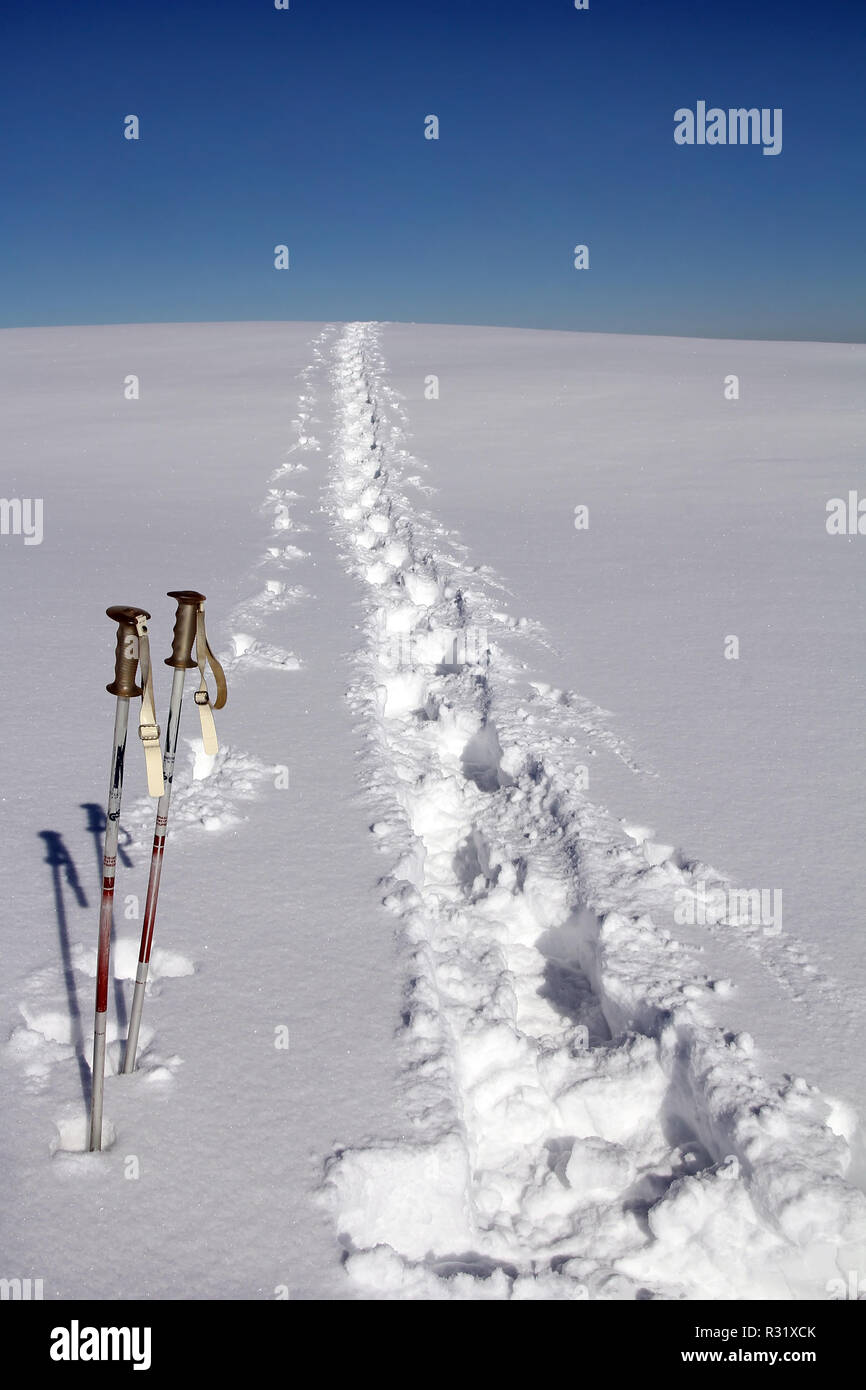 Percorsi con racchette da neve su mt. Foto Stock