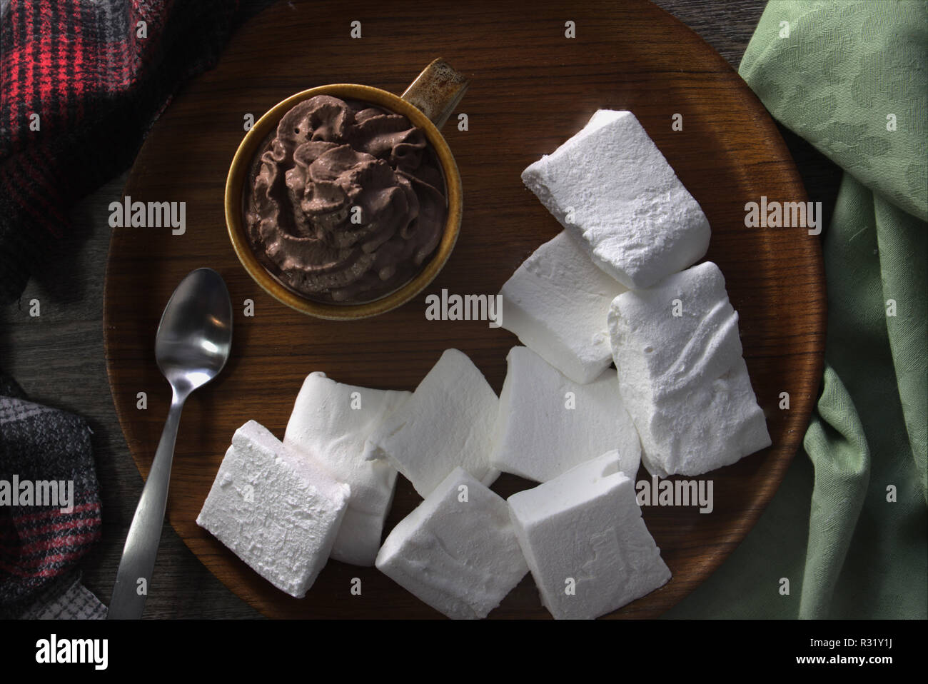 Cioccolata calda con Marshmallows Foto Stock