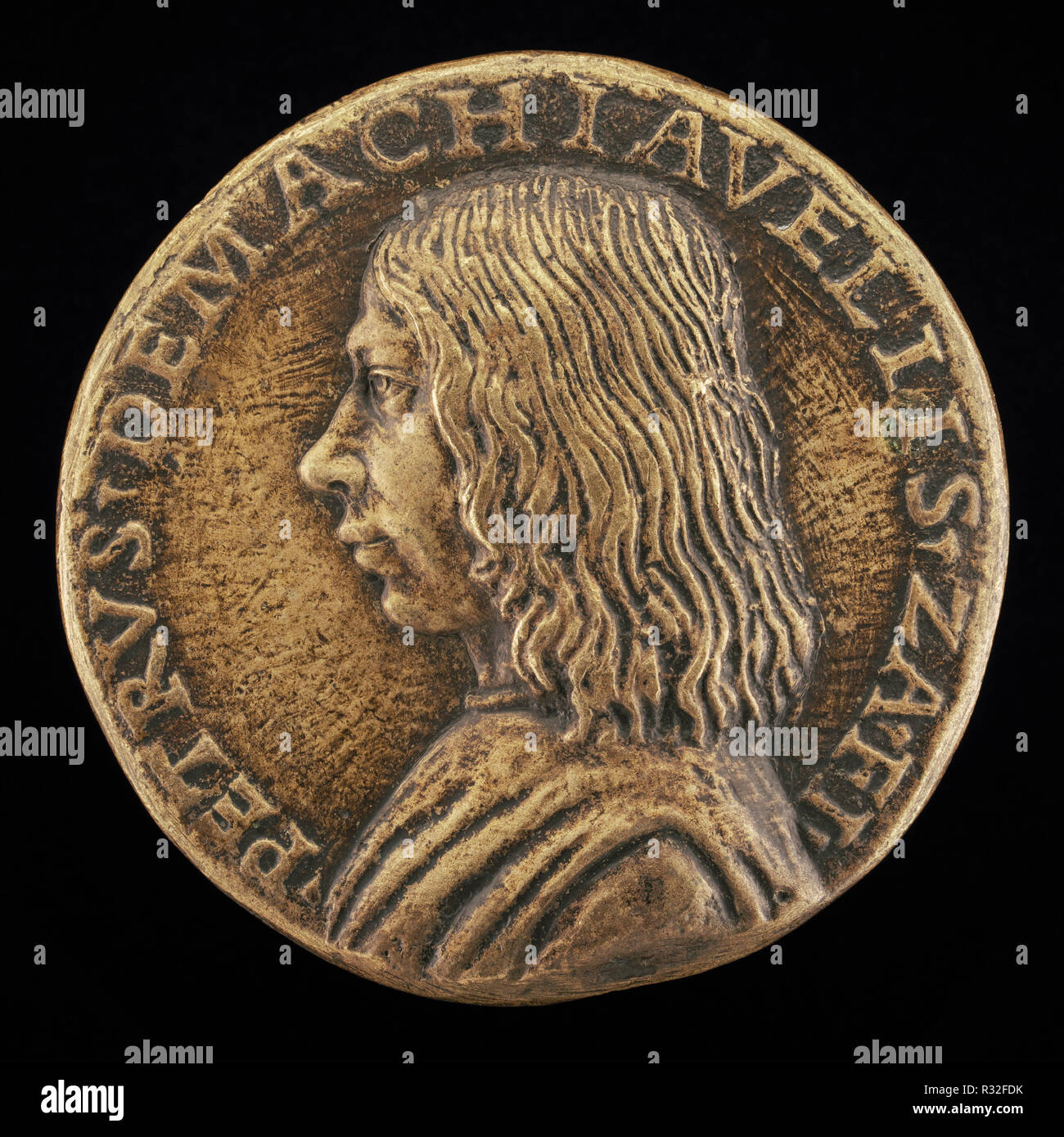 Pietro Machiavelli, 1460/1461-1519 [complementare]. Data: c. 1480/1485. Dimensioni: complessiva (diametro): 7,3 cm (2 7/8 in.). Medium: bronzo. Museo: National Gallery of Art di Washington DC. Autore: Stile di Niccolò Fiorentino. Foto Stock