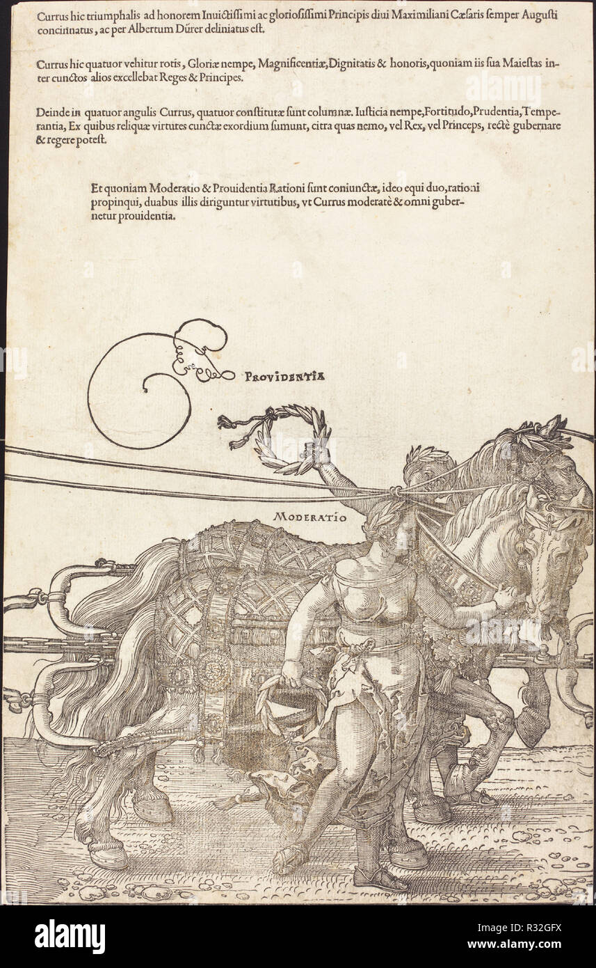 Il carro trionfale di Massimiliano I (il grande carro trionfale) [piastra 3 di 8]. Data: 1522. Medium: xilografia. Museo: National Gallery of Art di Washington DC. Autore: Dürer, Albrecht. Foto Stock