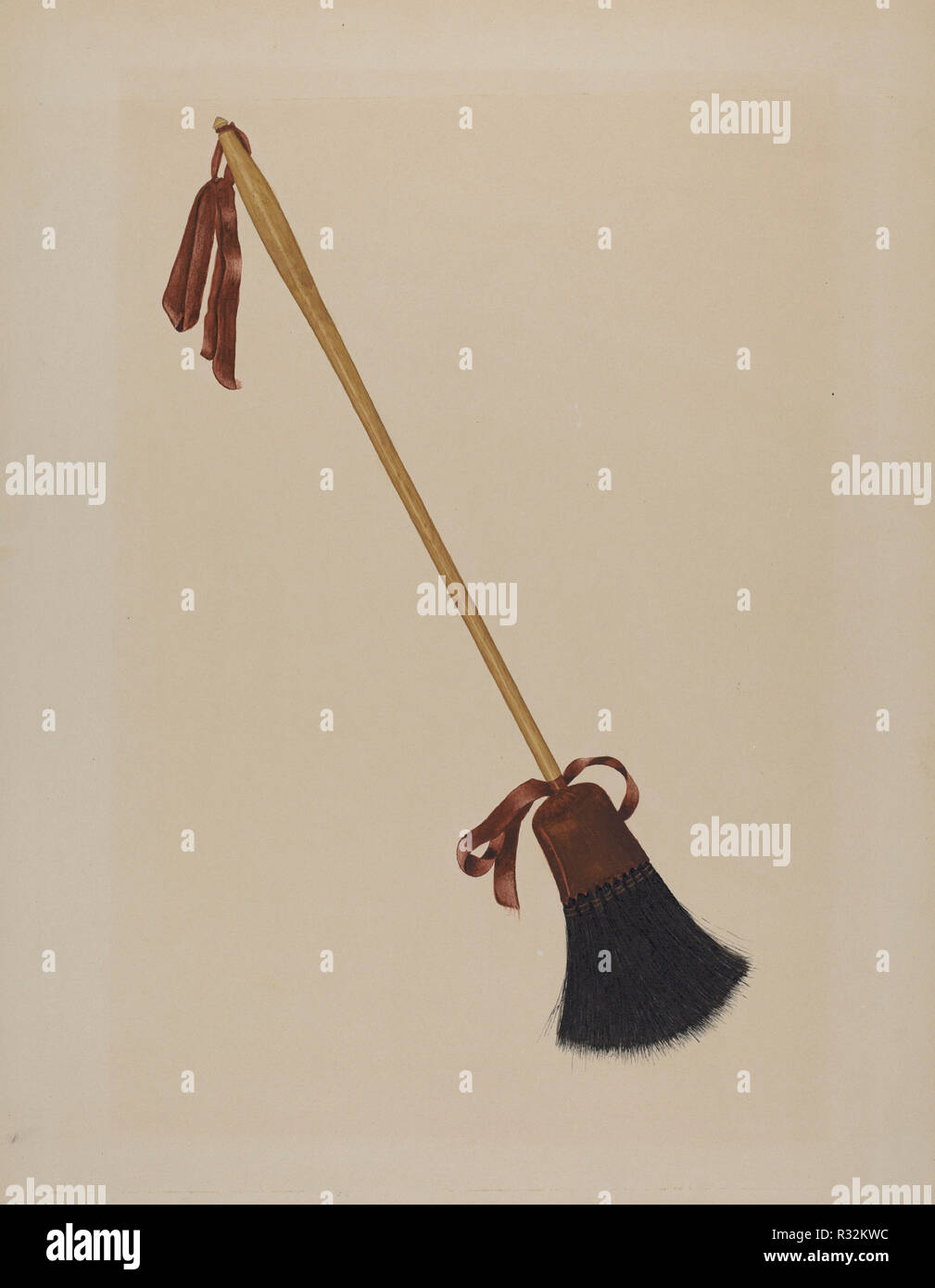 Manico lungo la spazzola di setole. Data: c. 1938. Dimensioni: complessivo: 47,9 x 36,6 cm (18 7/8 x 14 7/16 in.). Medium: acquerello, penna e inchiostro e gouache su cartone. Museo: National Gallery of Art di Washington DC. Autore: Richard Barnett. Foto Stock