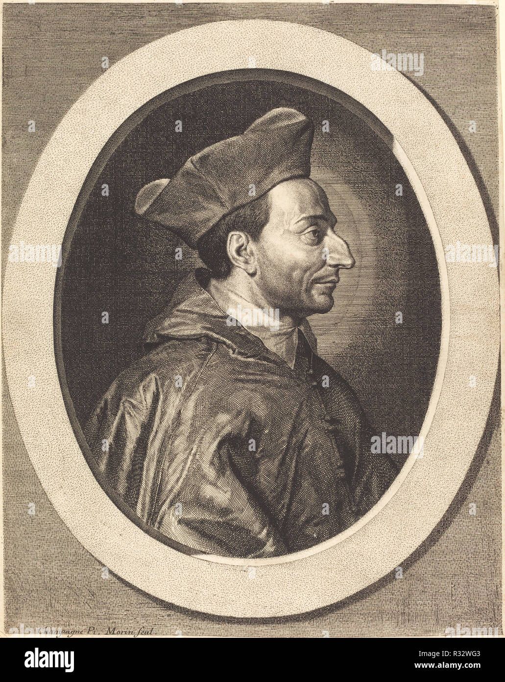 Saint Charles, il cardinal Borromeo. Dimensioni: foglio (rifilato alla piastra mark): 30,8 x 24,4 cm (12 1/8 x 9 5/8 in.). Medio : incisione, incisione e puntini su cui la carta. Museo: National Gallery of Art di Washington DC. Autore: Jean Morin dopo Philippe de Champaigne. Jean Morin. Dopo Philippe de Champaigne. Foto Stock