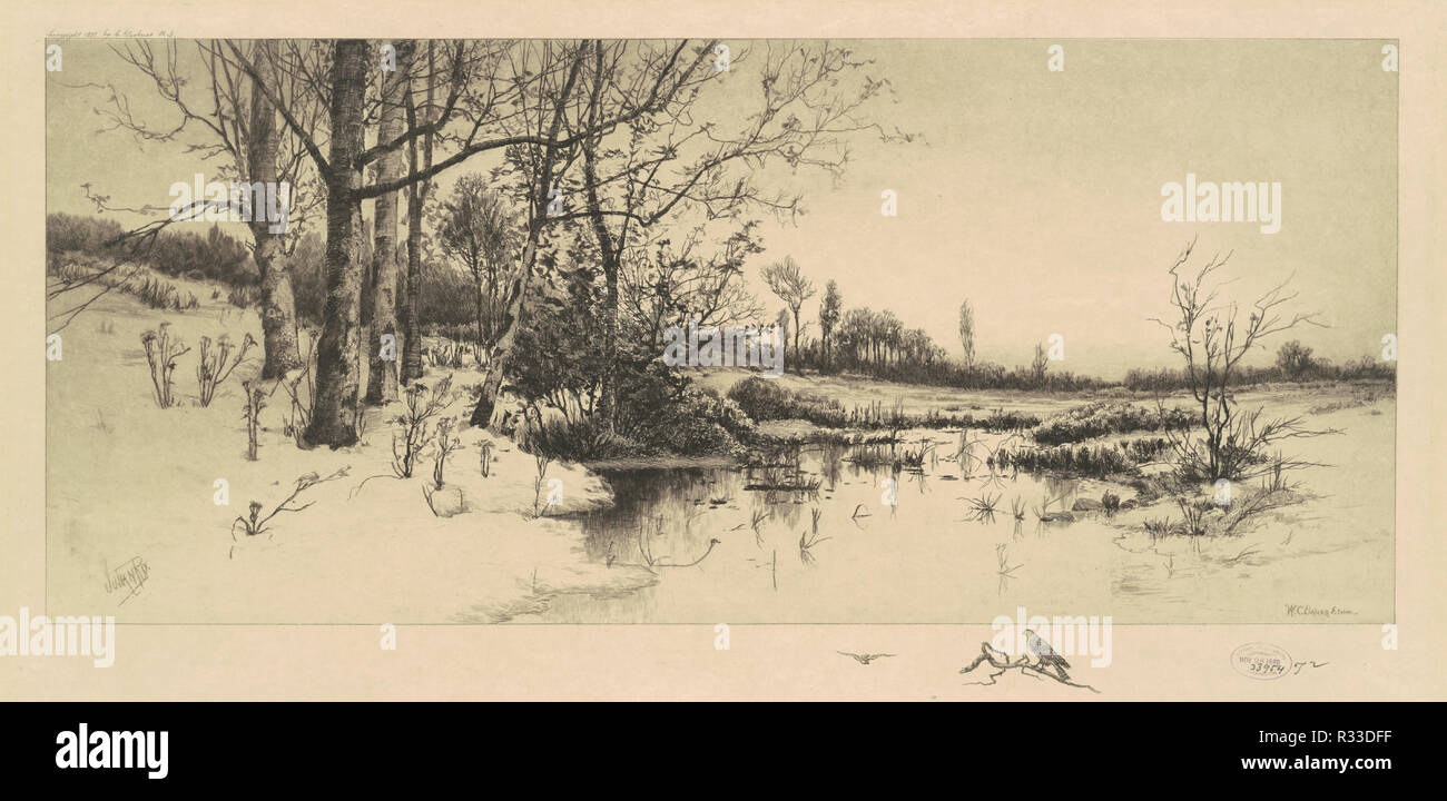 Vestito di un indumento di intatte la neve. Data: 1888. Dimensioni: Immagine: 304 x 700 mm foglio: 465 x 824 mm. Medio: l'attacco. Museo: National Gallery of Art di Washington DC. Autore: W. C. Bauer. Foto Stock