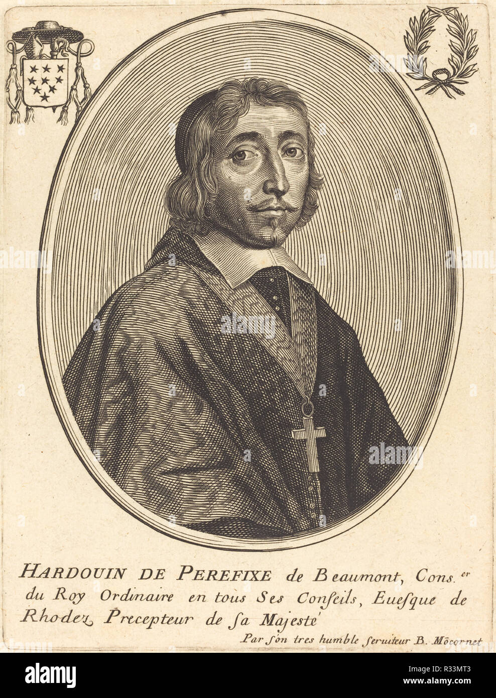 Hardouin de Beaumont de Perefixe. Dimensioni: piastra: 16,5 x 12,4 cm (6 1/2 x 4 7/8 in.) foglio: 23,7 x 17 cm (9 5/16 x 6 11/16 in.). Medium: incisione su carta vergata. Museo: National Gallery of Art di Washington DC. Autore: Balthasar Moncornet. Foto Stock