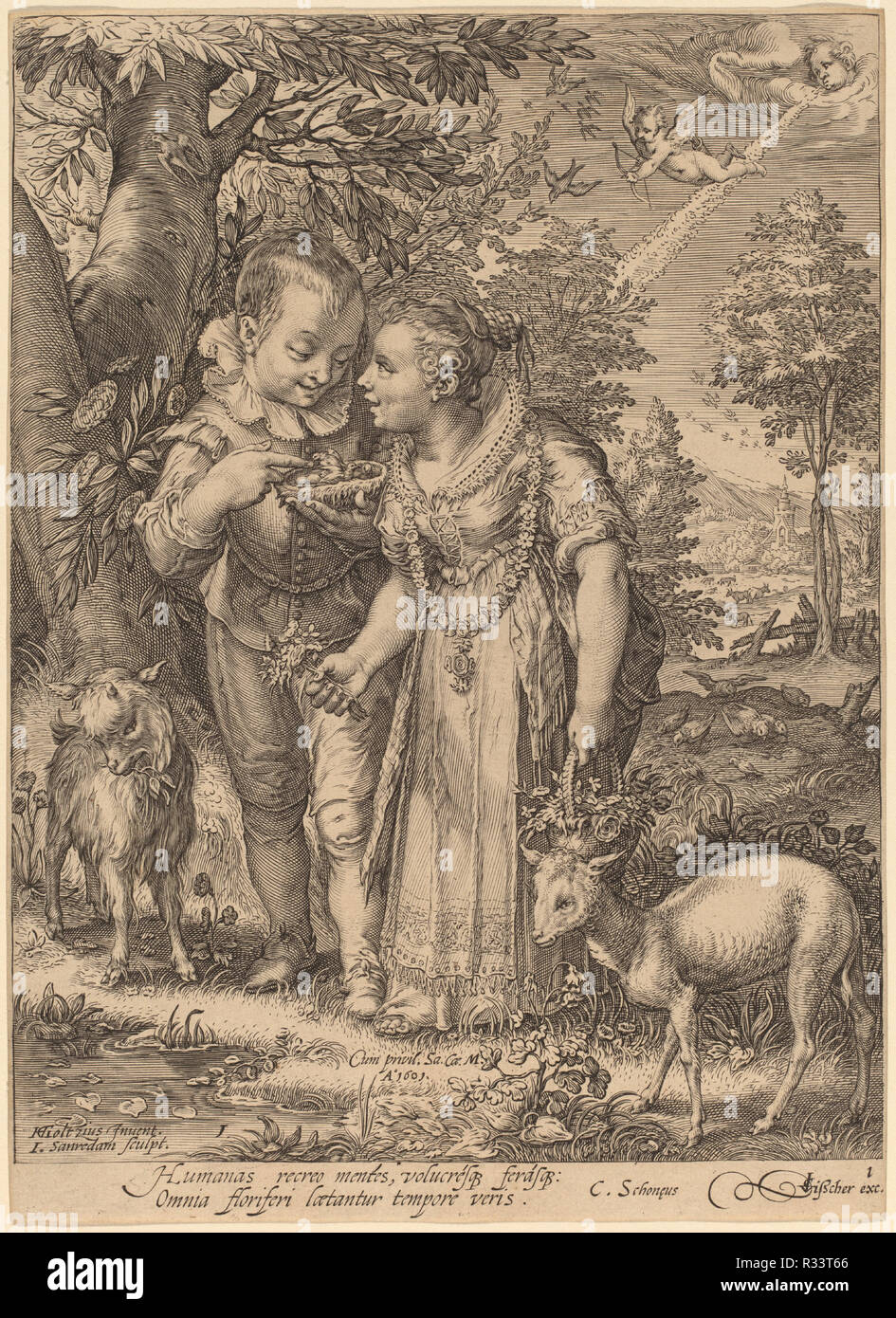 Molla. Data: 1601. Medium: incisione. Museo: National Gallery of Art di Washington DC. Autore: Jan Pietersz Saenredam dopo Hendrik Goltzius. Foto Stock