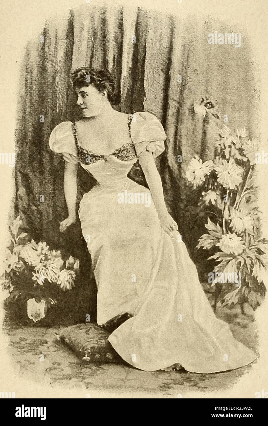Sibyl Sanderson (Dicembre 7, 1864 - 16 Maggio 1903) - un famoso American soprano lirico durante il Parigino Belle Epoque Foto Stock