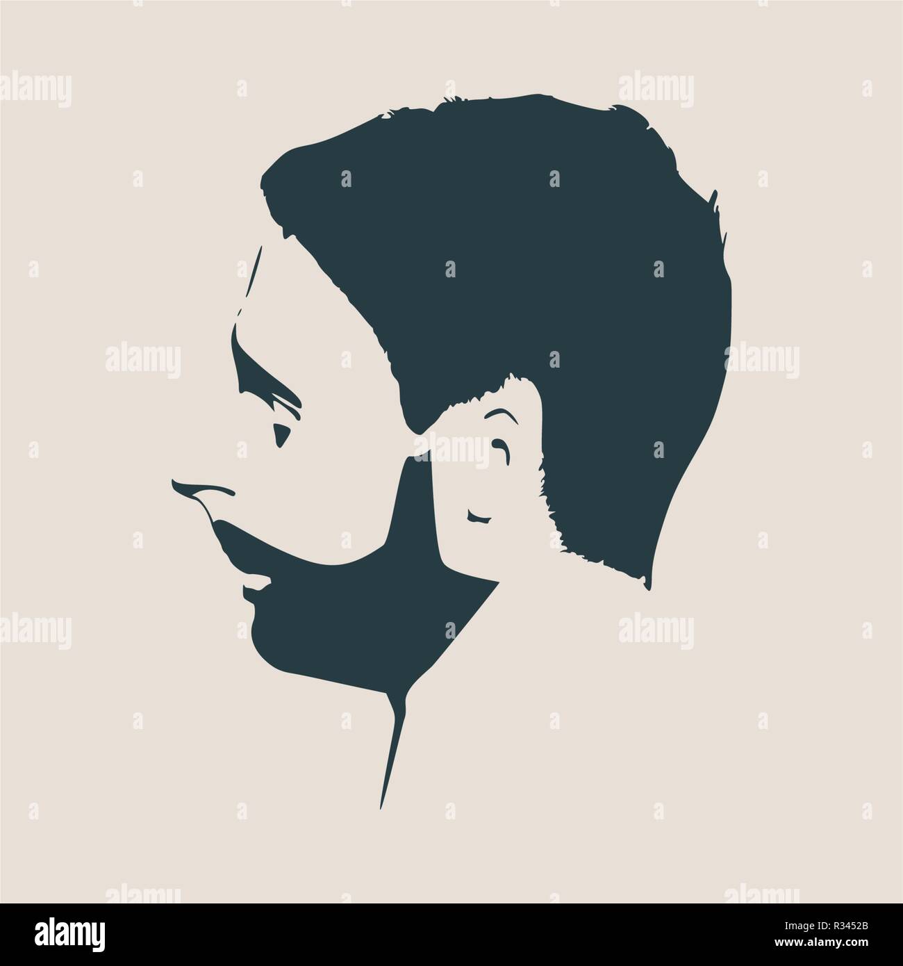 Vettore vista di profilo di uomo barbuto Illustrazione Vettoriale