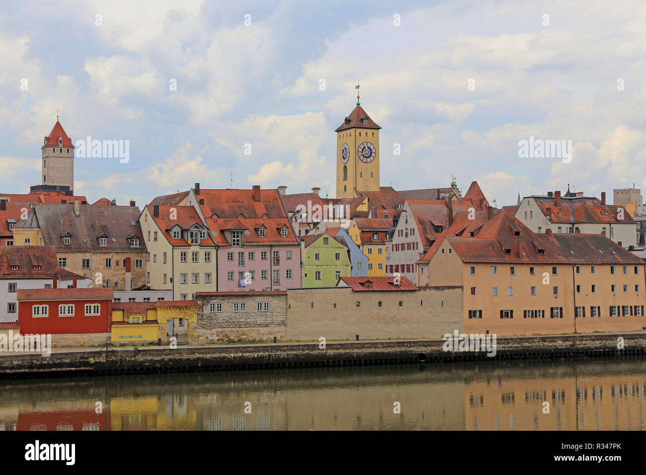Municipio e Torre torre Dorata in Regensburg Foto Stock