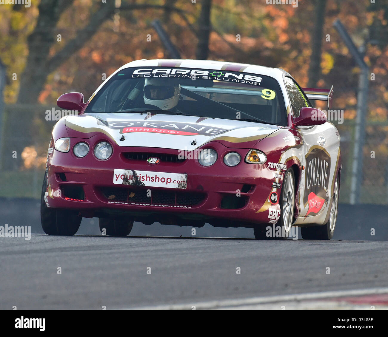 Lee Wysockyj, Hyundai Coupe 2000, Hyundai Coupe Cup, BARC, nella gara notturna incontro, Brands Hatch, novembre 2018, il circuito da corsa, concorrenza, Engl Foto Stock