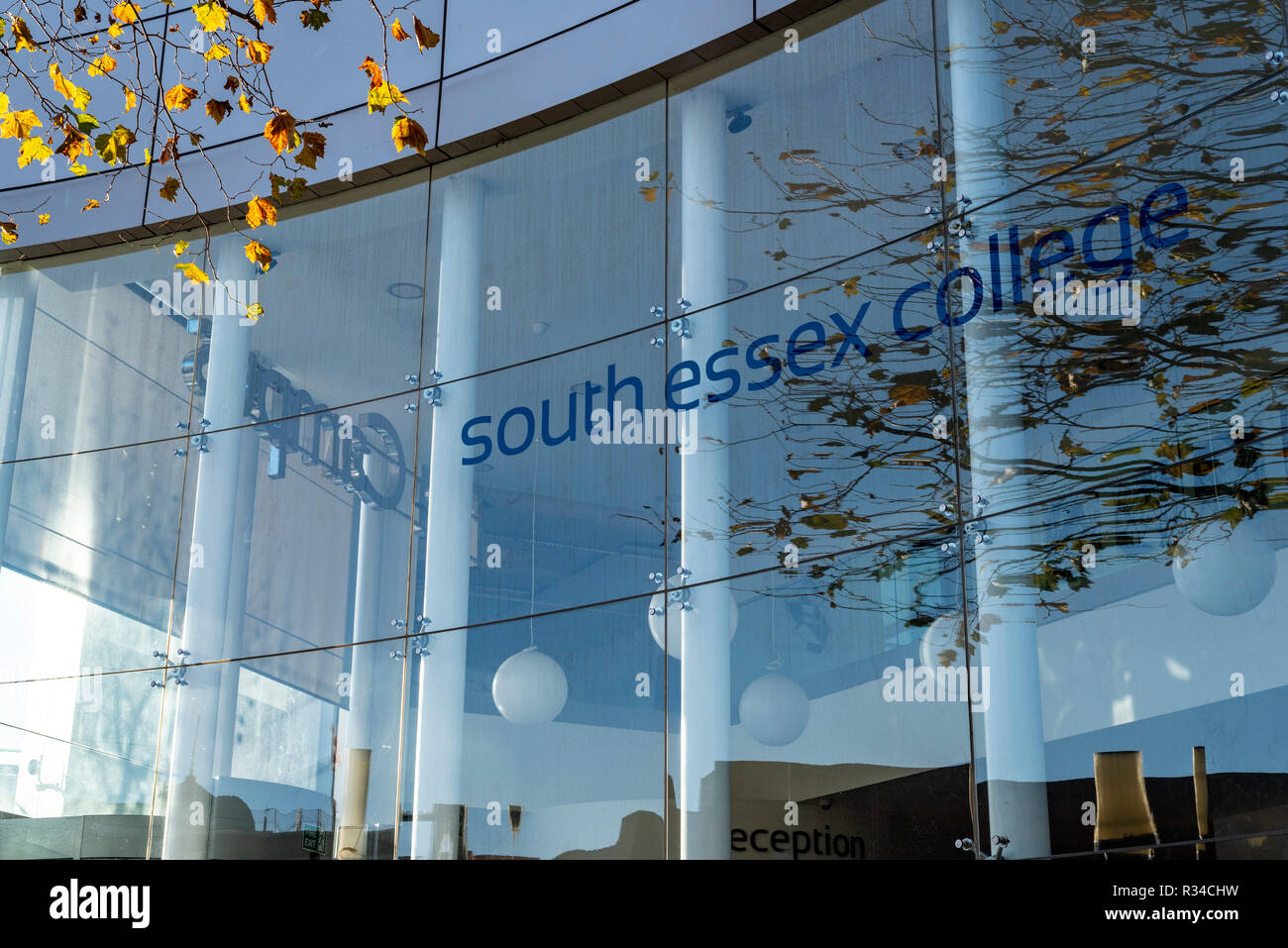 Università di Essex, South Essex college campus architecture, moderna sede dell'apprendimento. Foto Stock