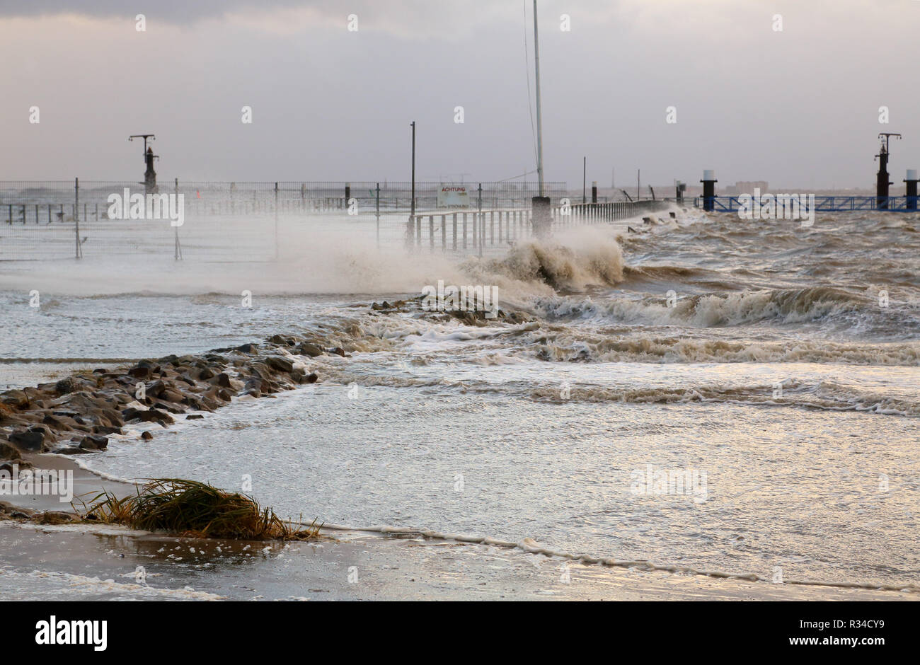 Stormtief al mare del Nord Foto Stock