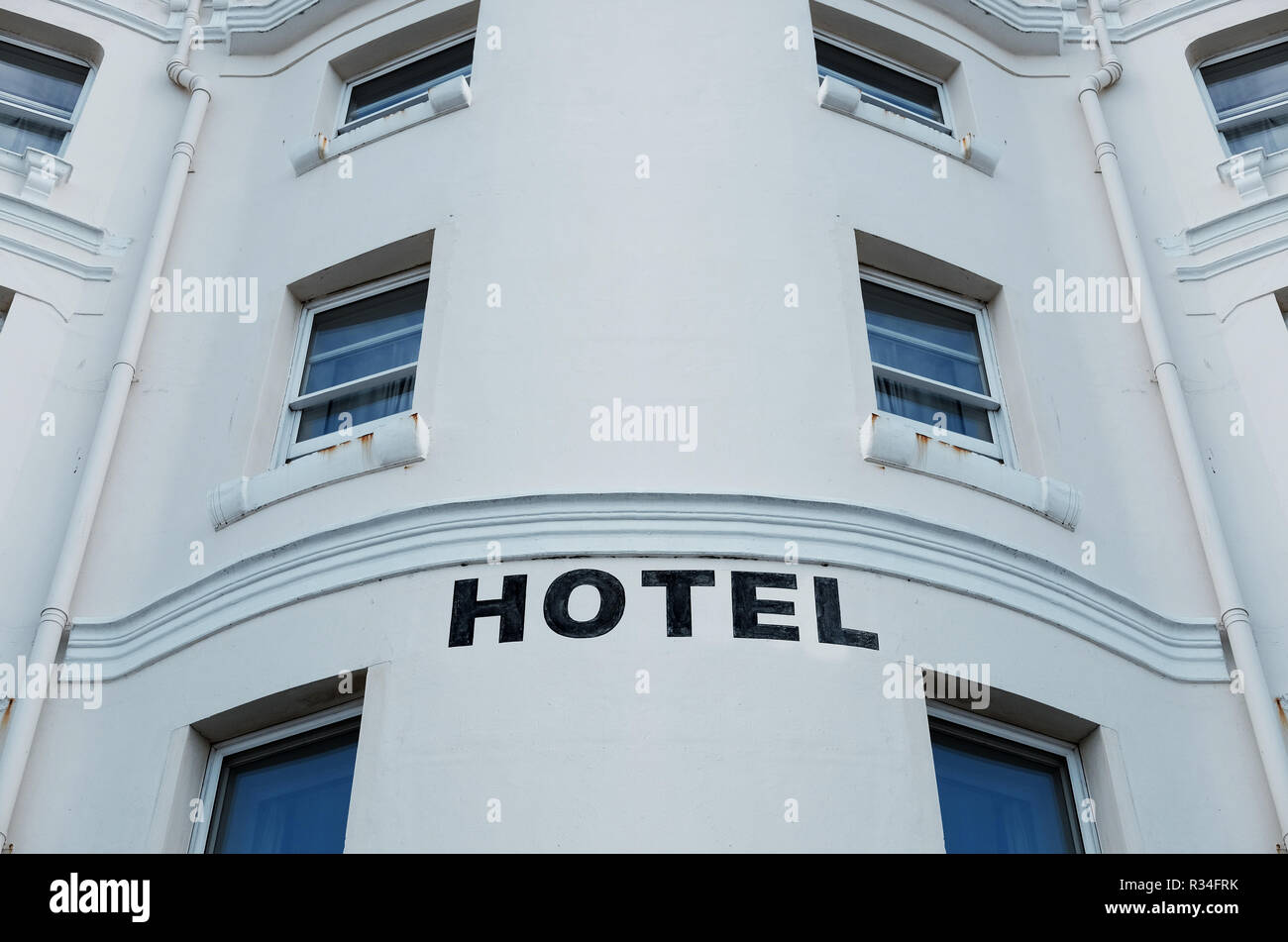 Hotel signage su di un generico edificio. Foto Stock