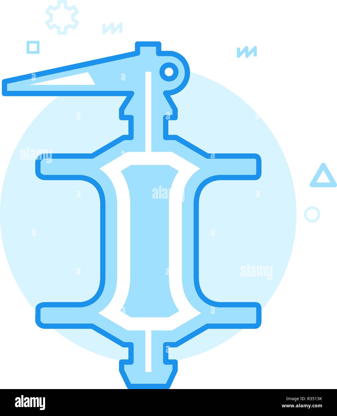 In bici o in bicicletta mozzo posteriore piatta icona Vettore, simbolo pittogramma, segno. Blue Design monocromatico. Corsa modificabile Illustrazione Vettoriale