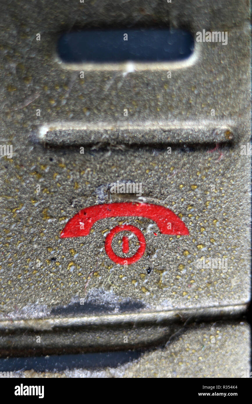 Vecchio Nokia Telefono cellulare con icona a forma di telefono, dettaglio Foto Stock