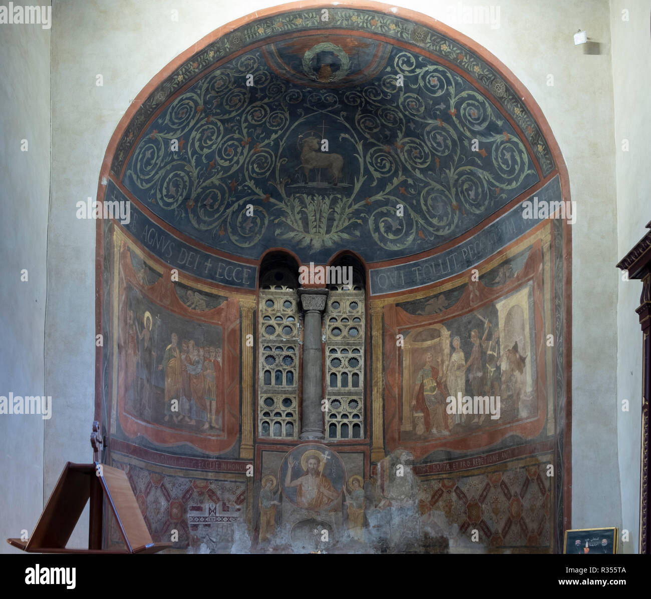 Rom, Roma, Santa Maria in Cosmedin, Südöstliche Apsis mit Fresken Foto Stock