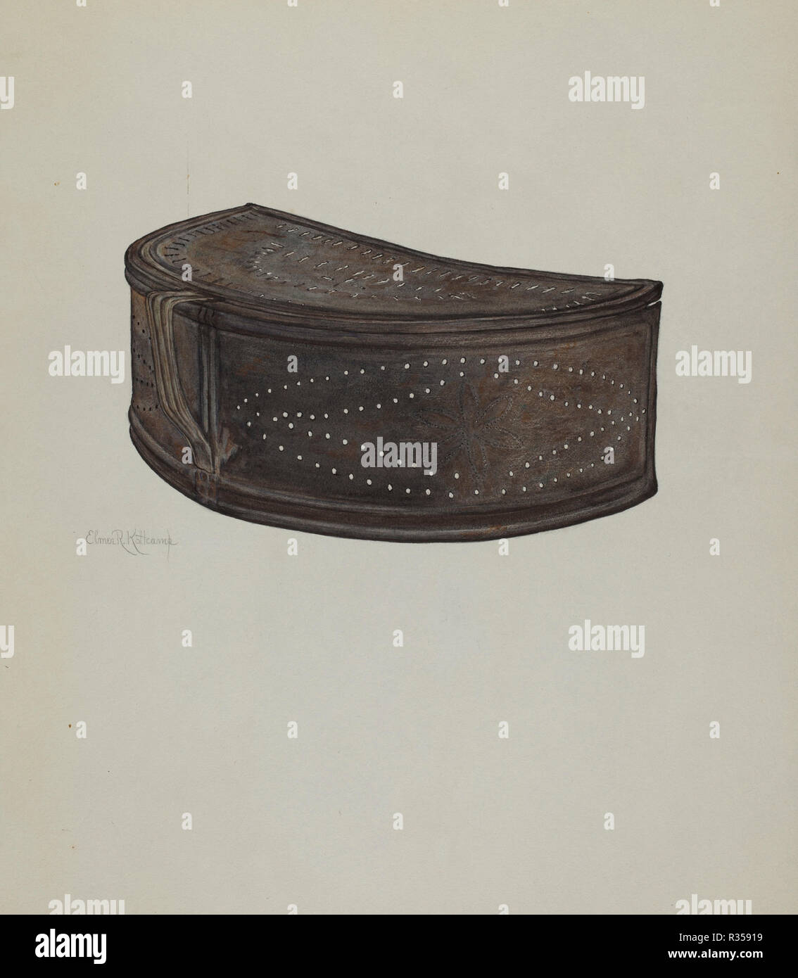 Pa. tedesco scudo scintilla. Data: c. 1941. Dimensioni: complessivo: 41,5 x 32,4 cm (16 5/16 x 12 3/4 in.) originale IAD oggetto: 9 1/2' lunga; 3 3/4' ampia. Medium: acquerello e grafite su carta. Museo: National Gallery of Art di Washington DC. Autore: Elmer R. Kottcamp. Foto Stock